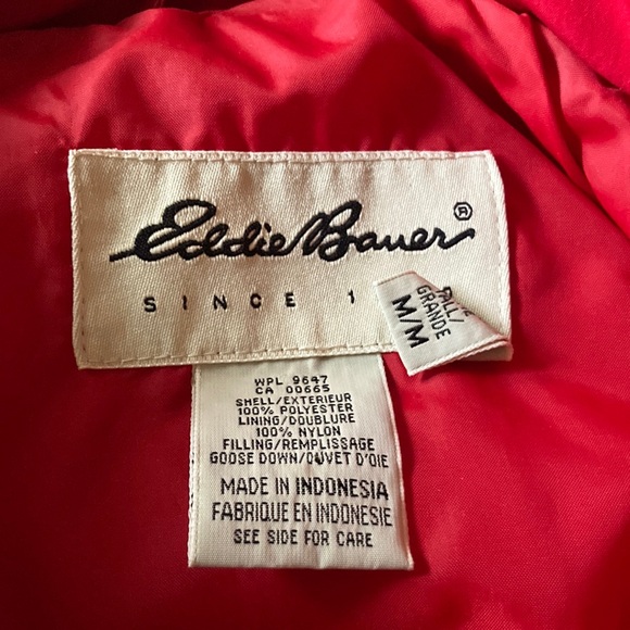 Vintage Eddie Bauer Red Quilted Puffer Down Feather Jacket medium - Picture 2 of 6
